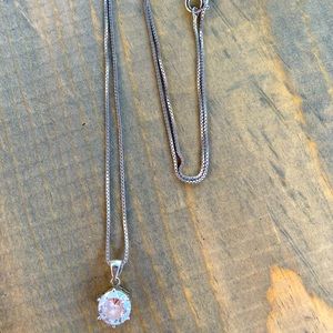 Sterling Silver CZ Solitaire Necklace